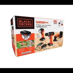 Black and Decker Drill, LED Light and Sander Kit